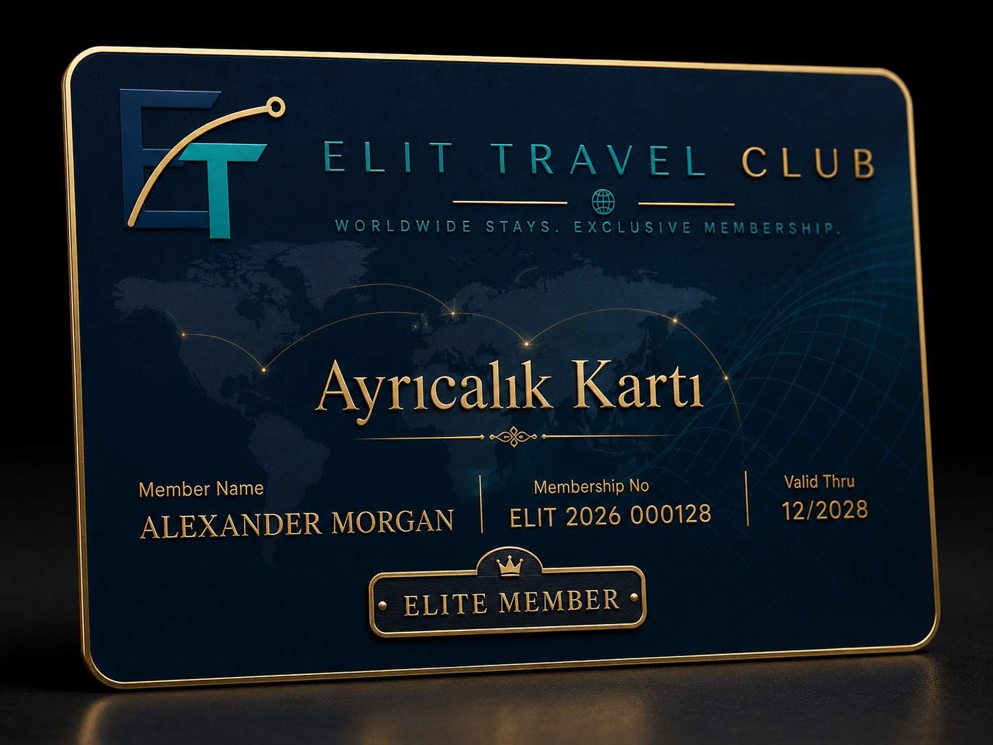 ELIT Travel Club Elite Member kartı ön yüz